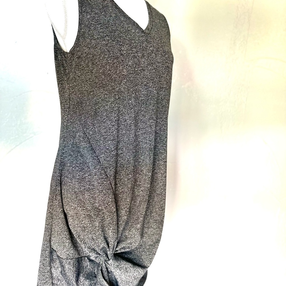 Gray Ruched Mini Dress Tank Top Style - Picture 2 of 7